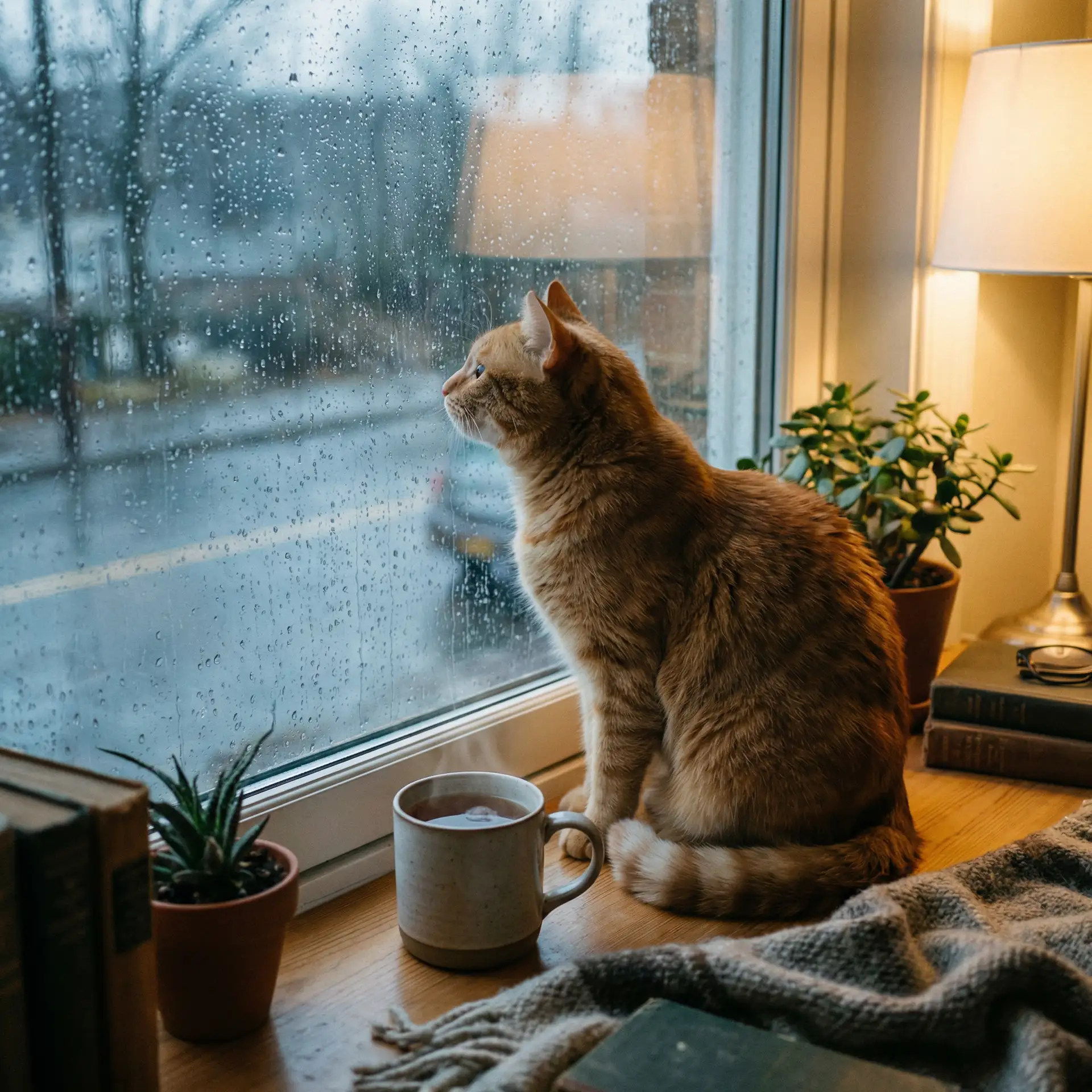 猫咪望着窗外的雨 - 护士给病人做性功能康复治疗